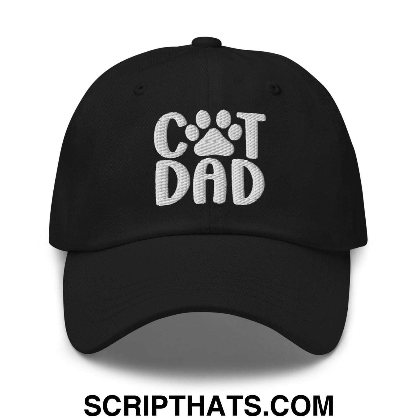 Cat Dad Embroidered Dad Hat Black