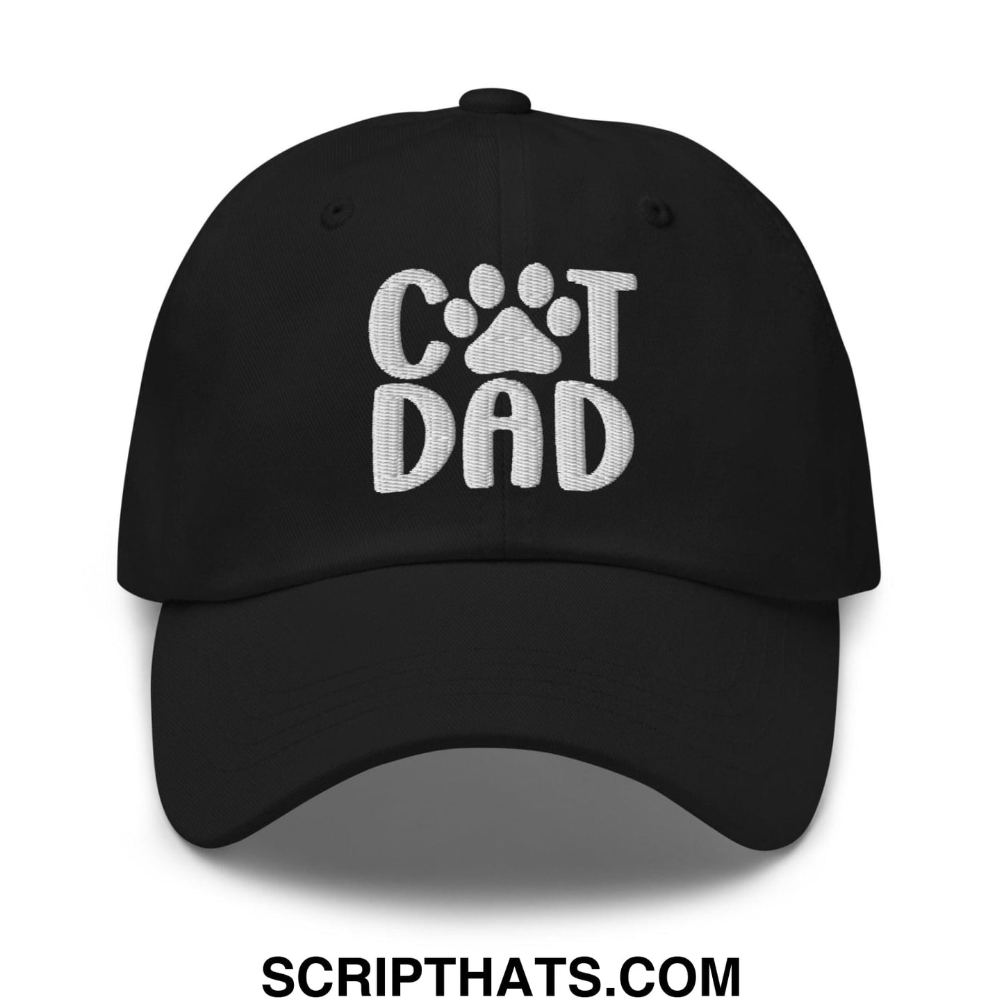 Cat Dad Embroidered Dad Hat Black