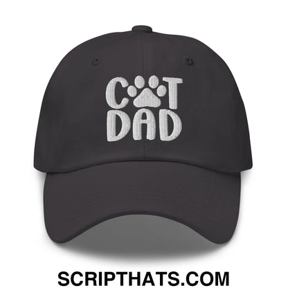 Cat Dad Embroidered Dad Hat Dark Grey