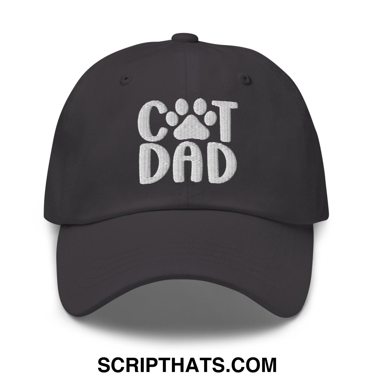 Cat Dad Embroidered Dad Hat Dark Grey