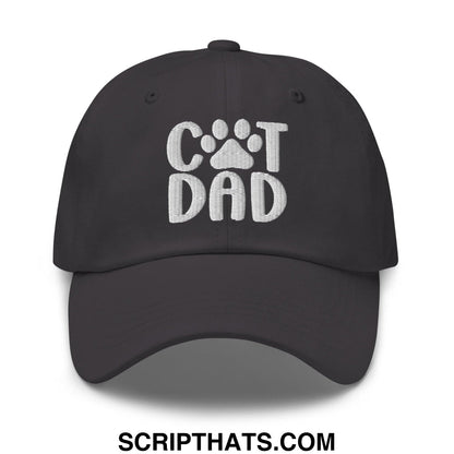 Cat Dad Embroidered Dad Hat Dark Grey