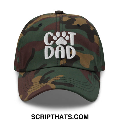 Cat Dad Embroidered Dad Hat Green Camo