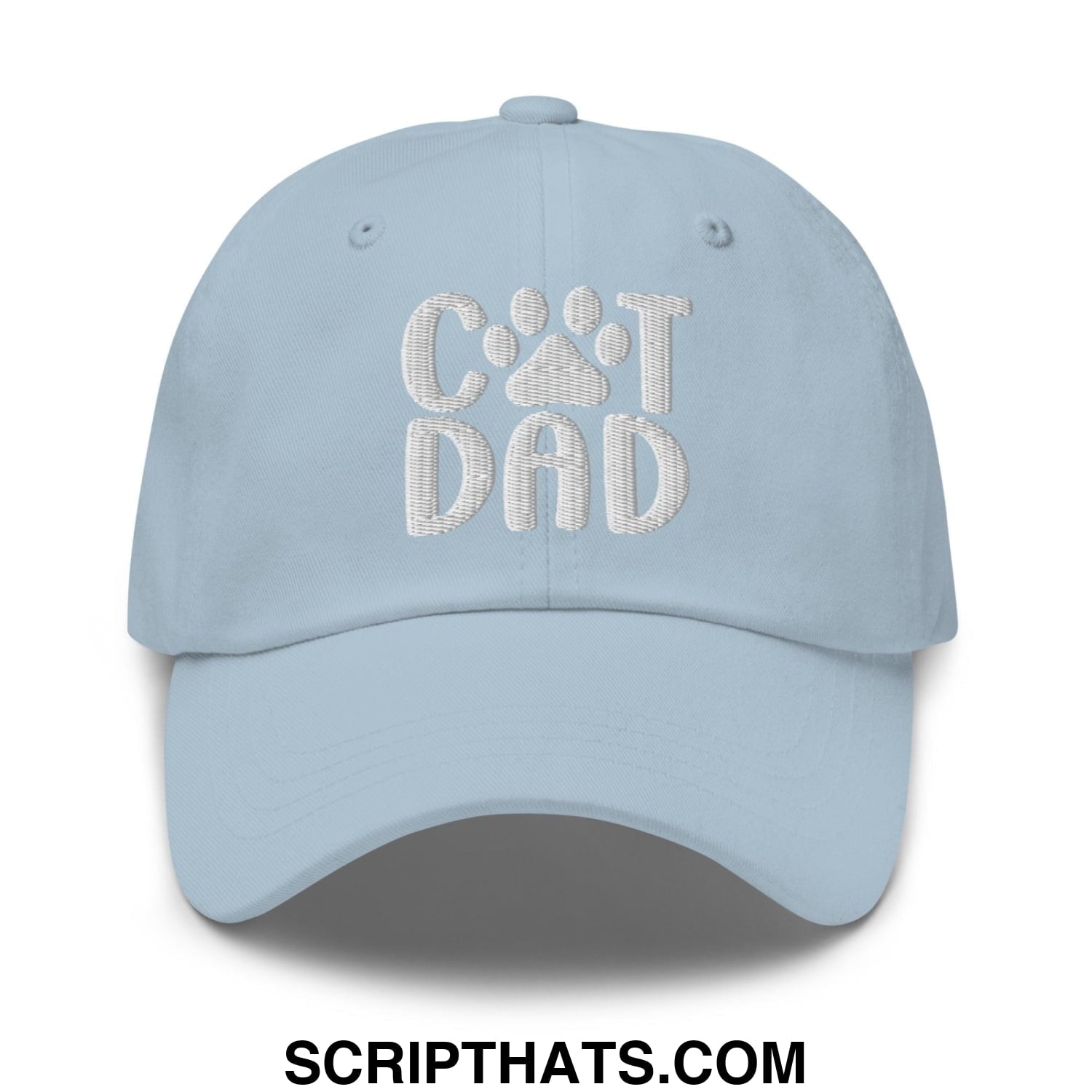 Cat Dad Embroidered Dad Hat Light Blue