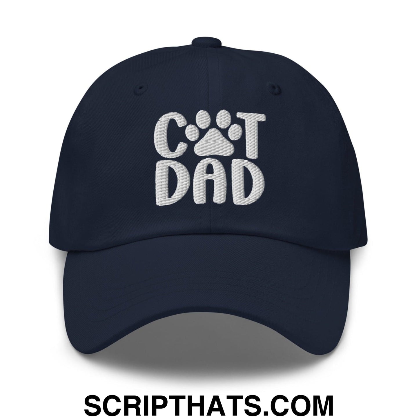 Cat Dad Embroidered Dad Hat Navy