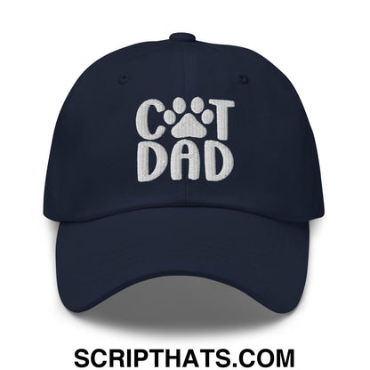 Cat Dad Embroidered Dad Hat Navy