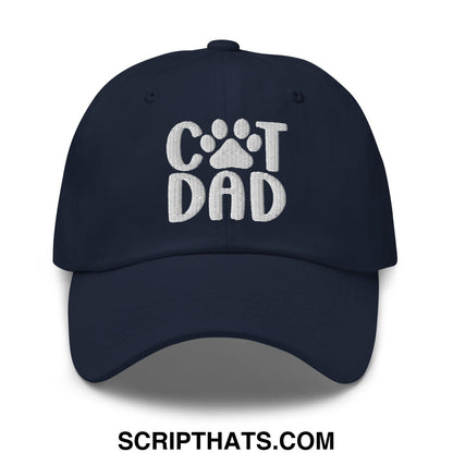 Cat Dad Embroidered Dad Hat Navy