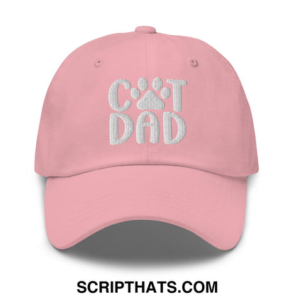 Cat Dad Embroidered Dad Hat Pink