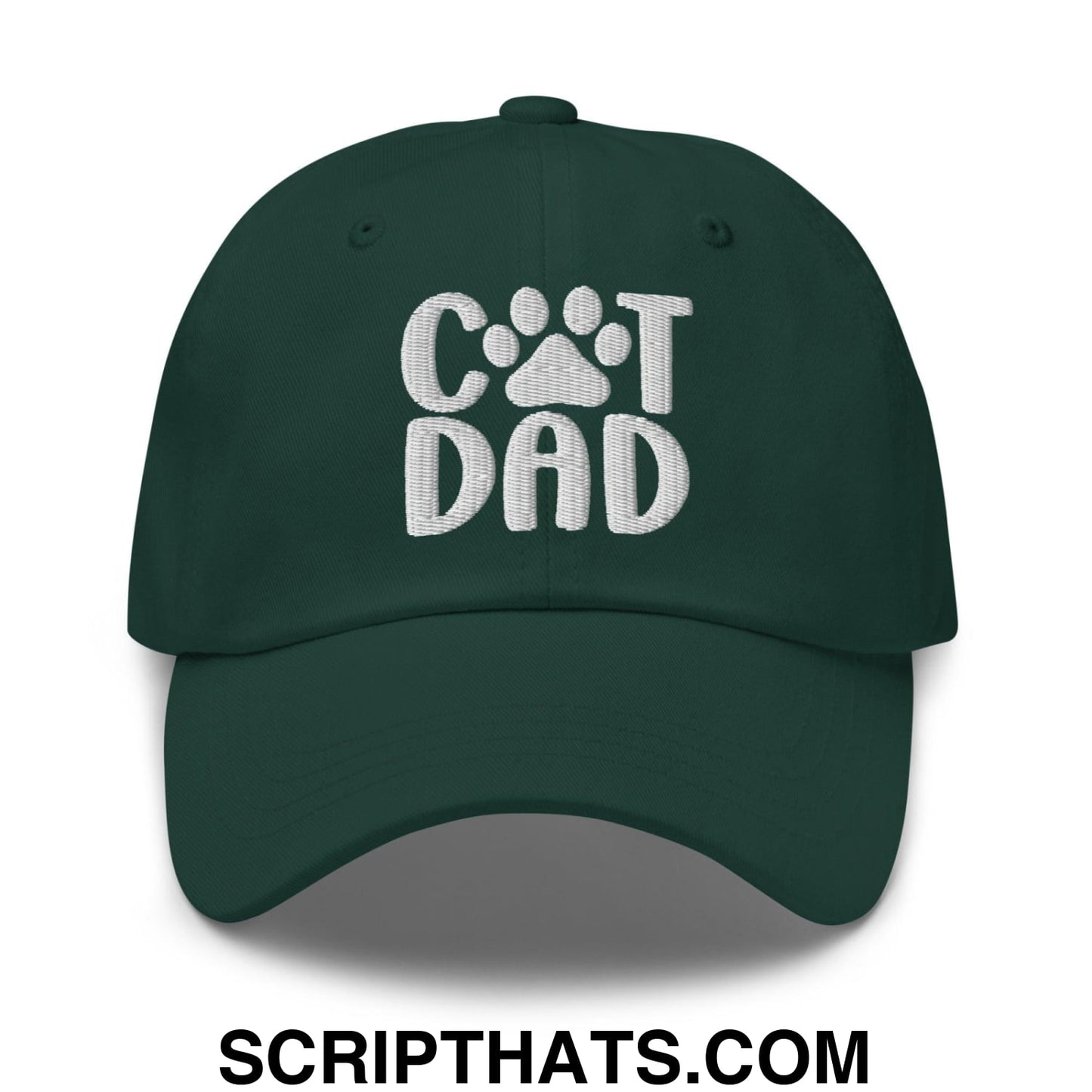 Cat Dad Embroidered Dad Hat Spruce