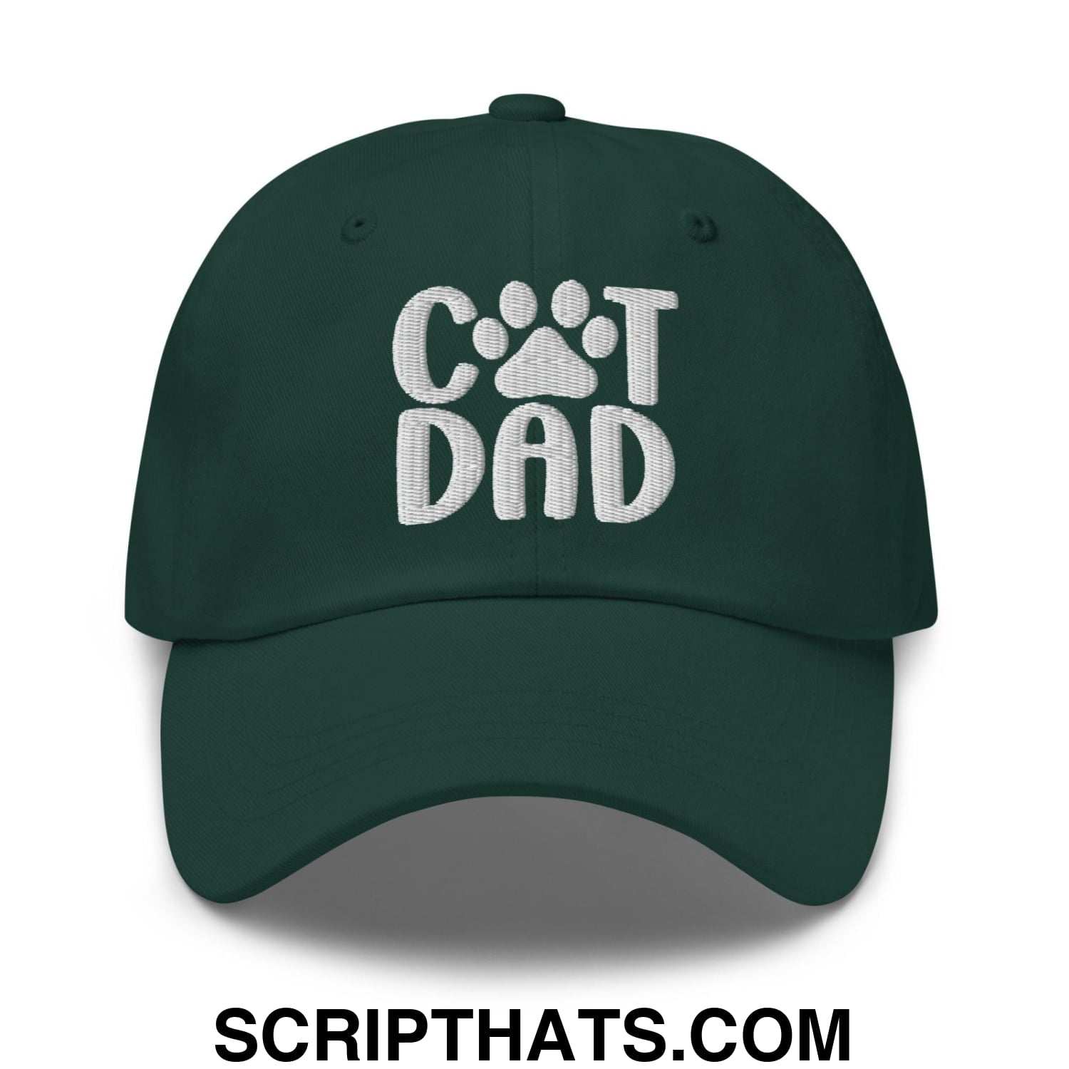 Cat Dad Embroidered Dad Hat Spruce