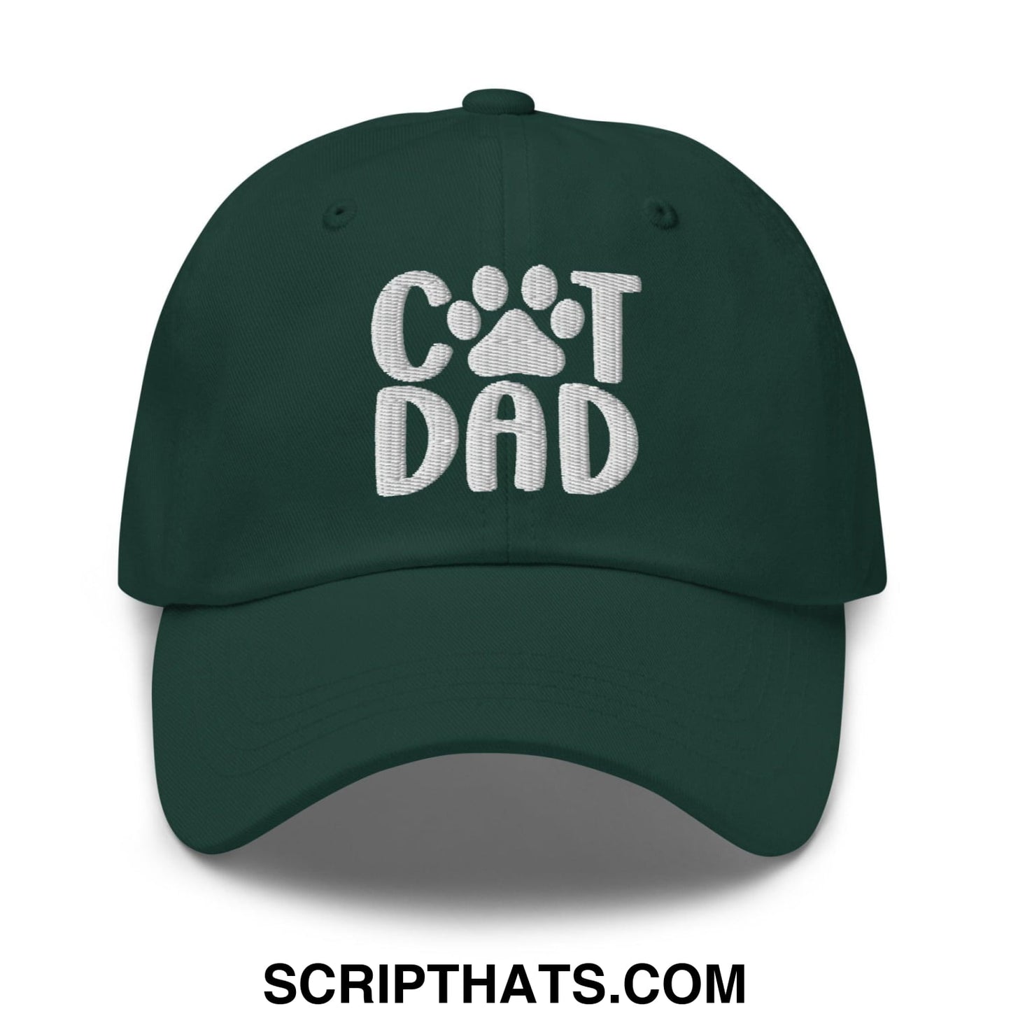 Cat Dad Embroidered Dad Hat Spruce