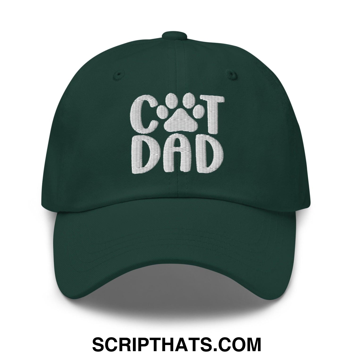 Cat Dad Embroidered Dad Hat Spruce