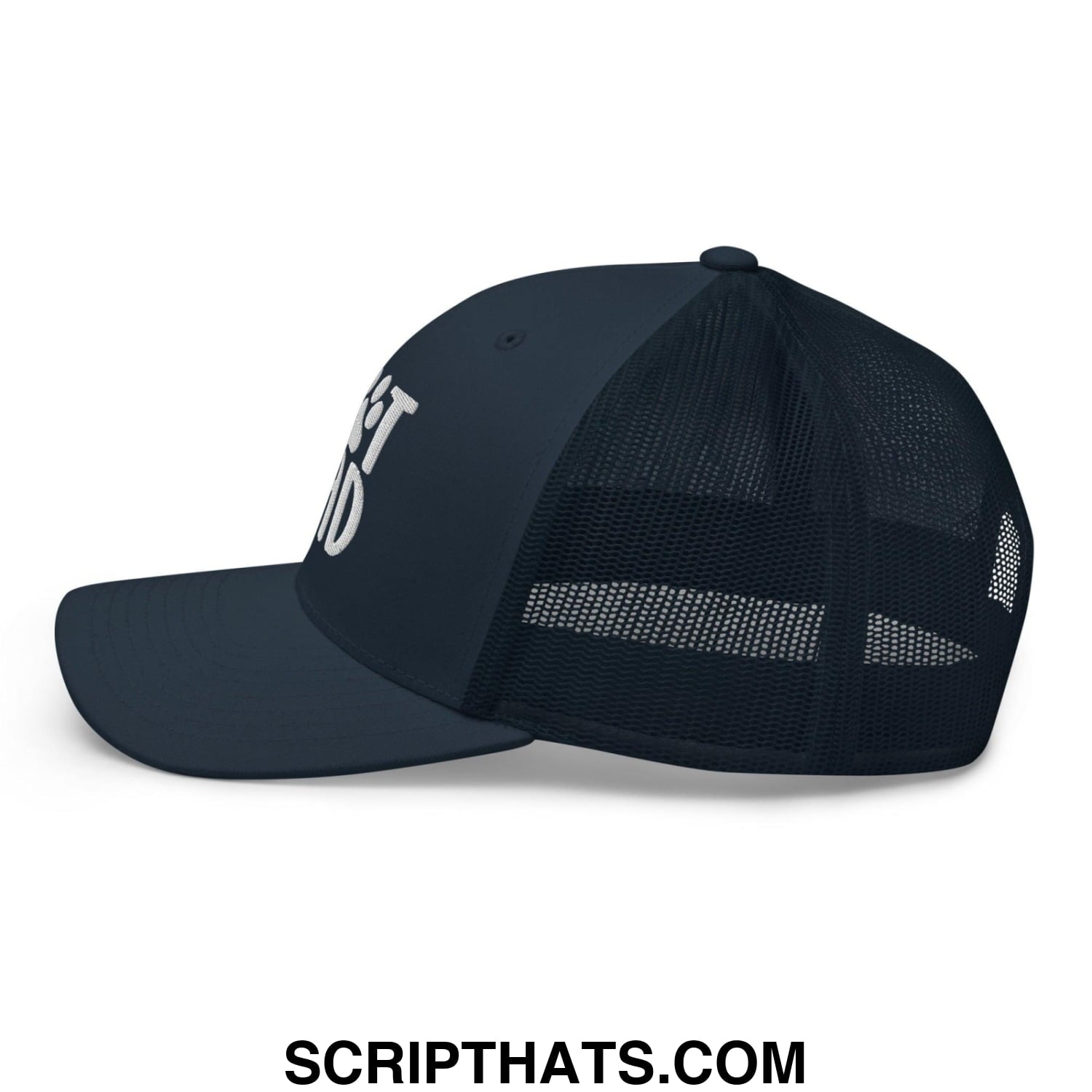 Cat Dad Embroidered Mesh Trucker Hat Navy
