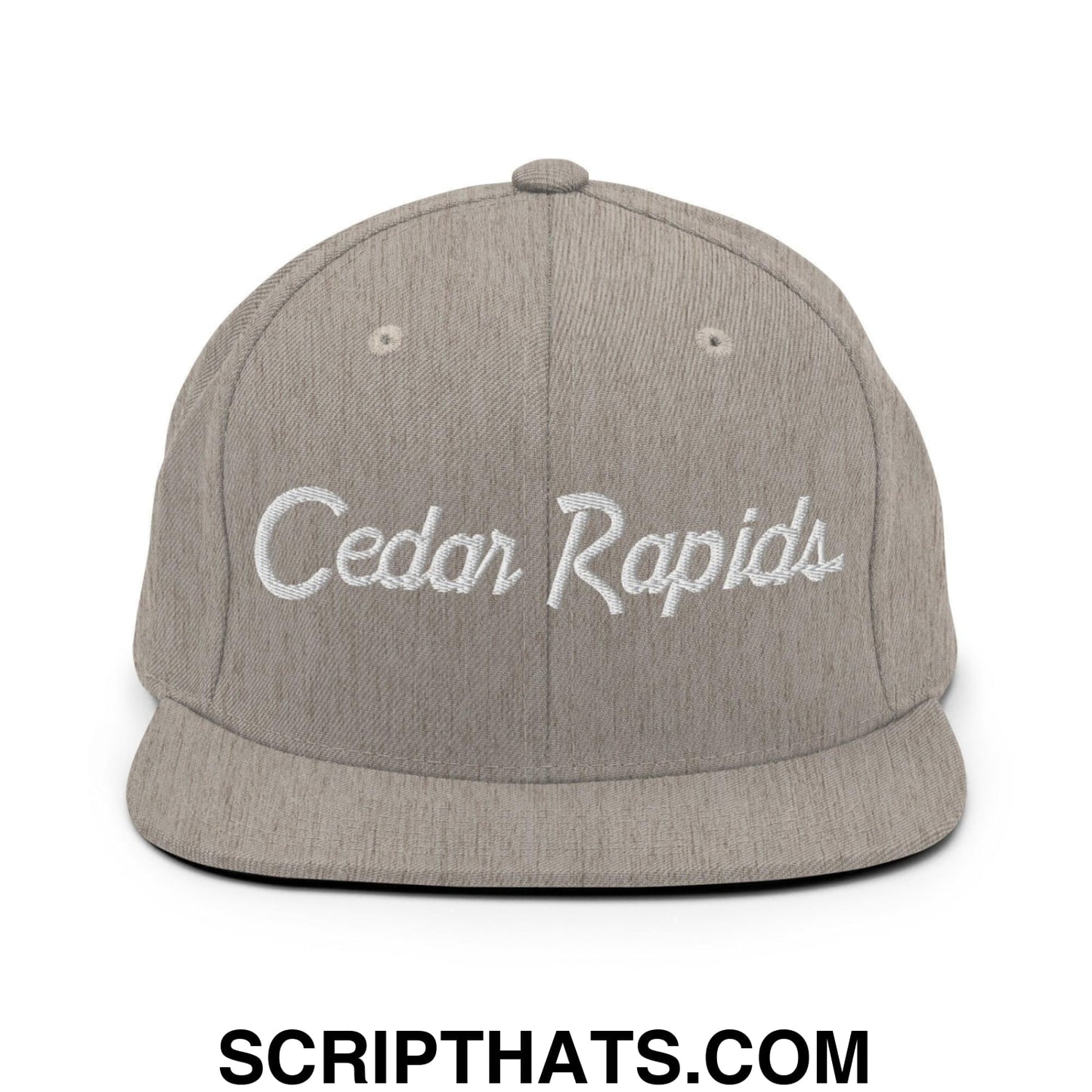 Cedar Rapids Script Snapback Hat Heather Grey