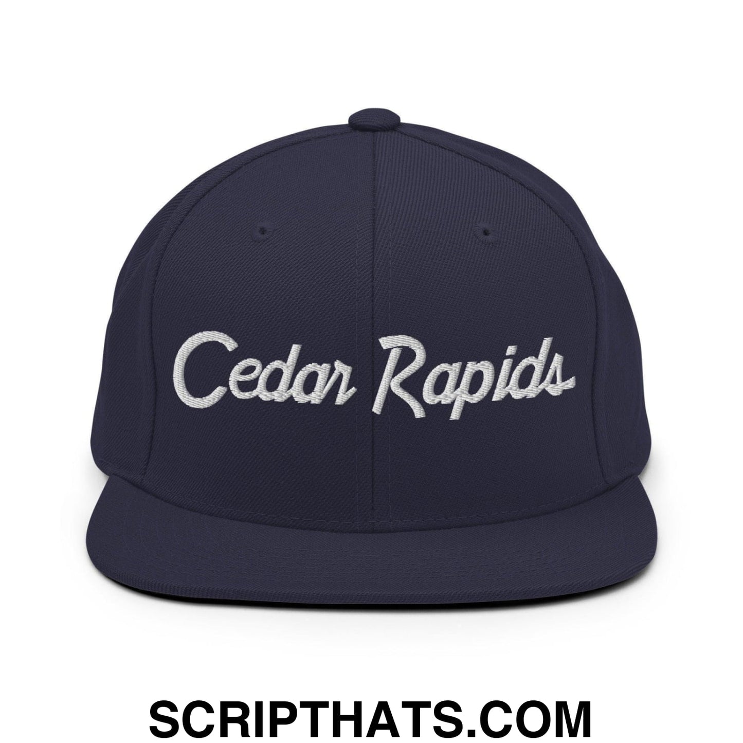 Cedar Rapids Script Snapback Hat Navy