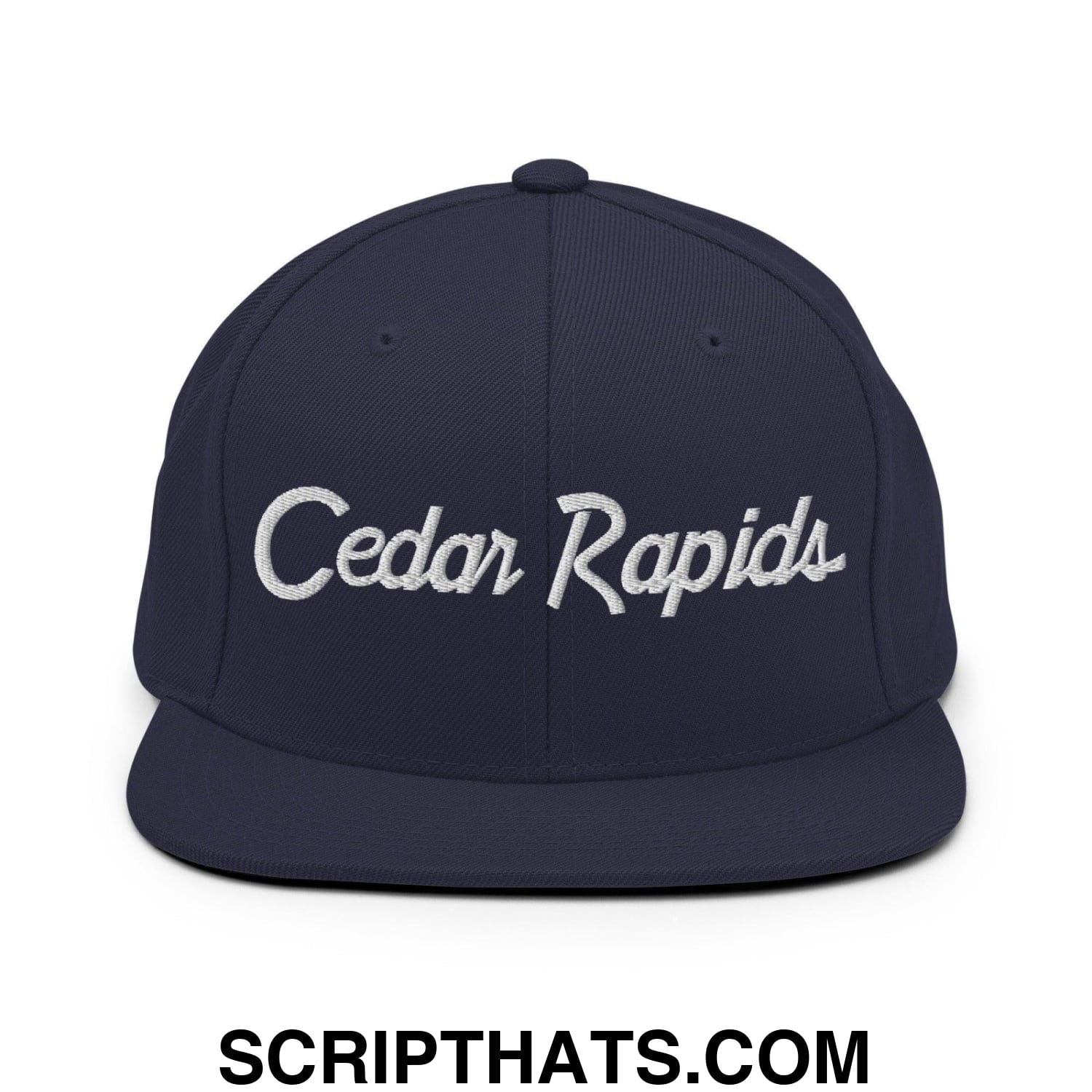 Cedar Rapids Script Snapback Hat Navy