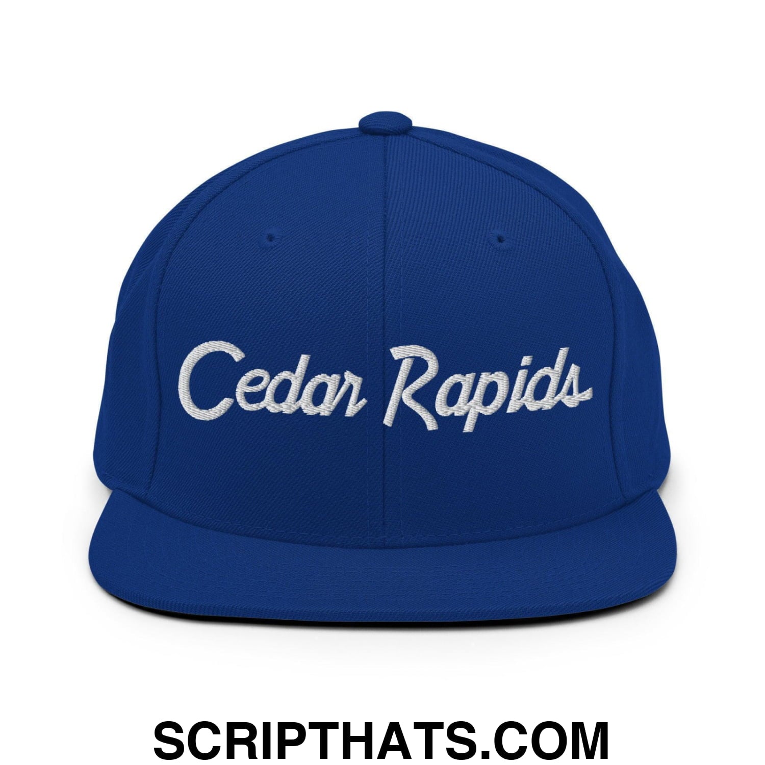 Cedar Rapids Script Snapback Hat Royal Blue