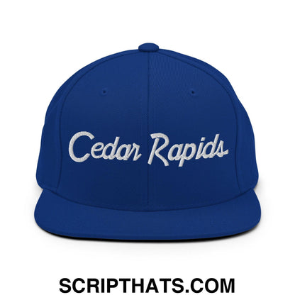 Cedar Rapids Script Snapback Hat Royal Blue