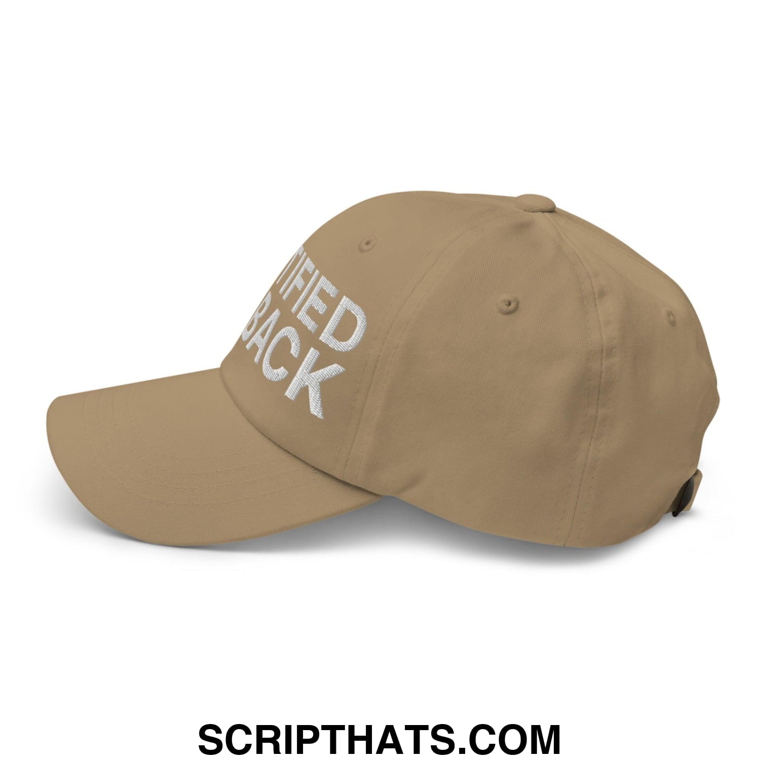 Certified Big Back Embroidered Dad Hat Khaki