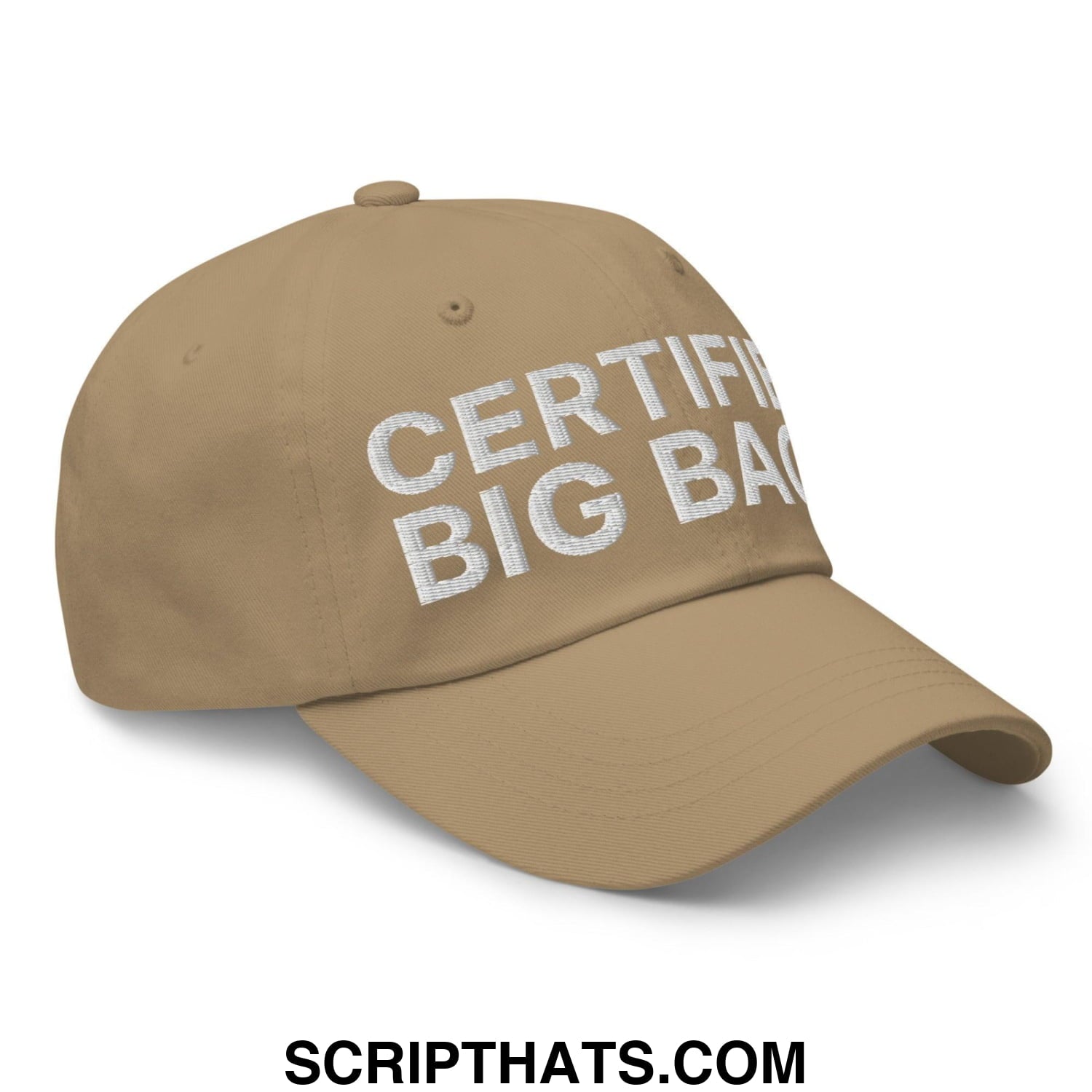 Certified Big Back Embroidered Dad Hat Khaki