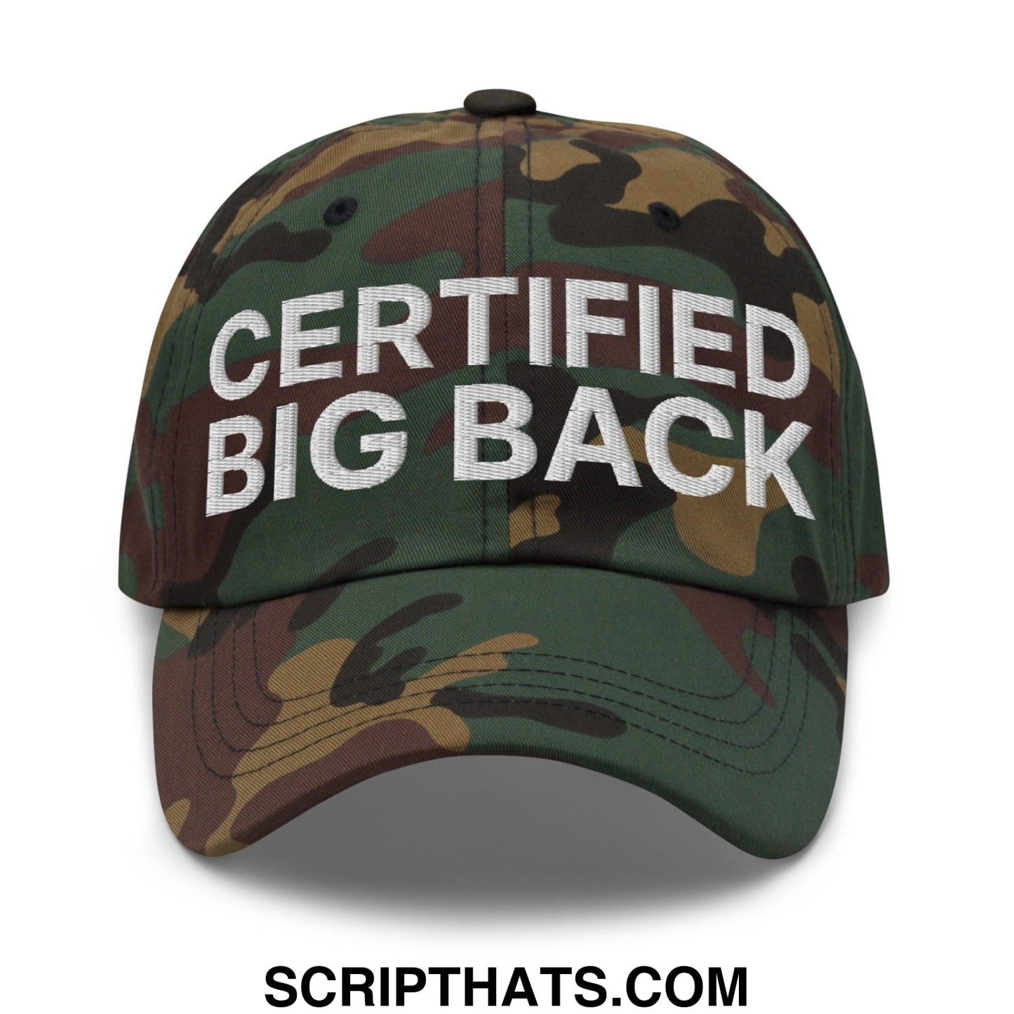 Certified Big Back Embroidered Dad Hat Green Camo