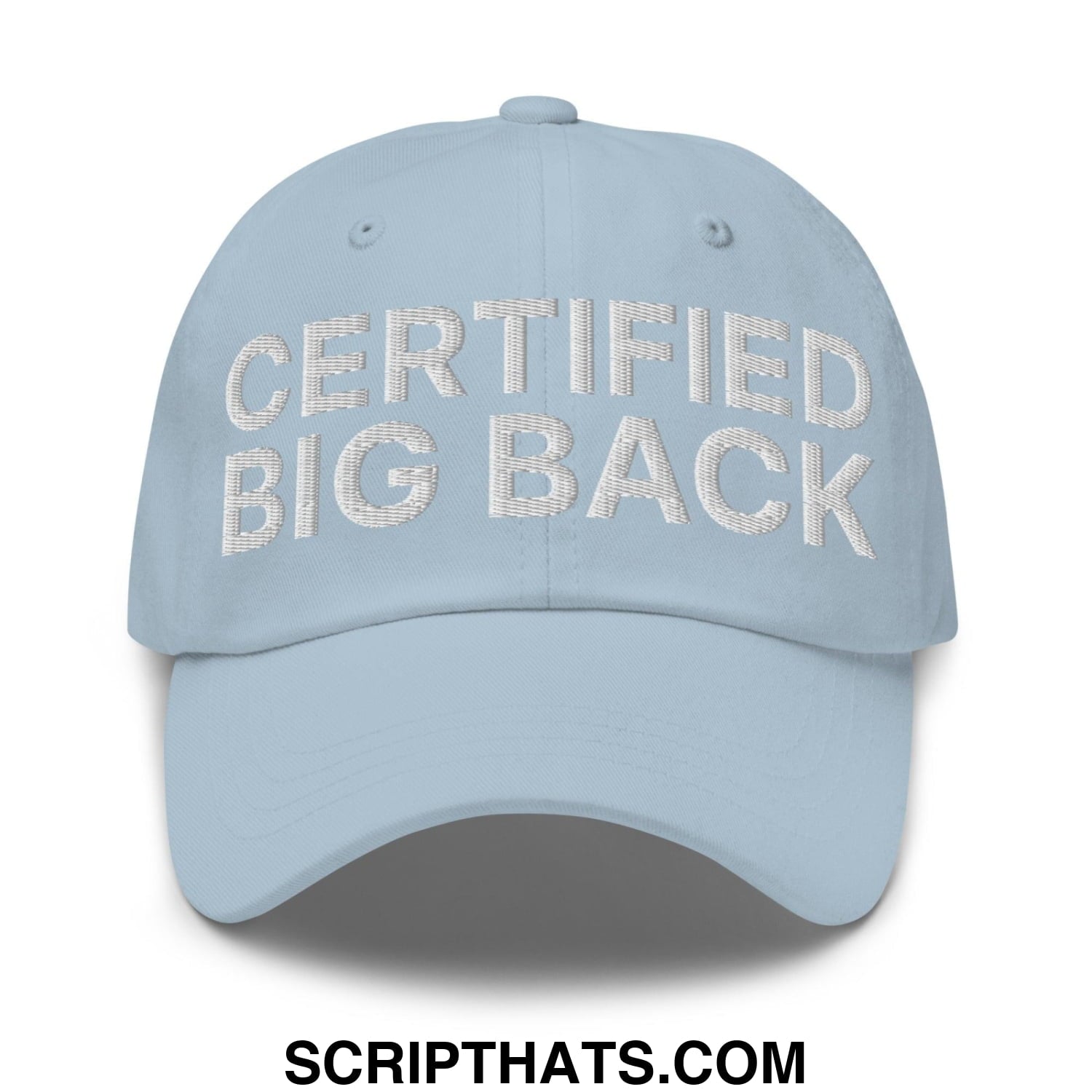 Certified Big Back Embroidered Dad Hat Light Blue