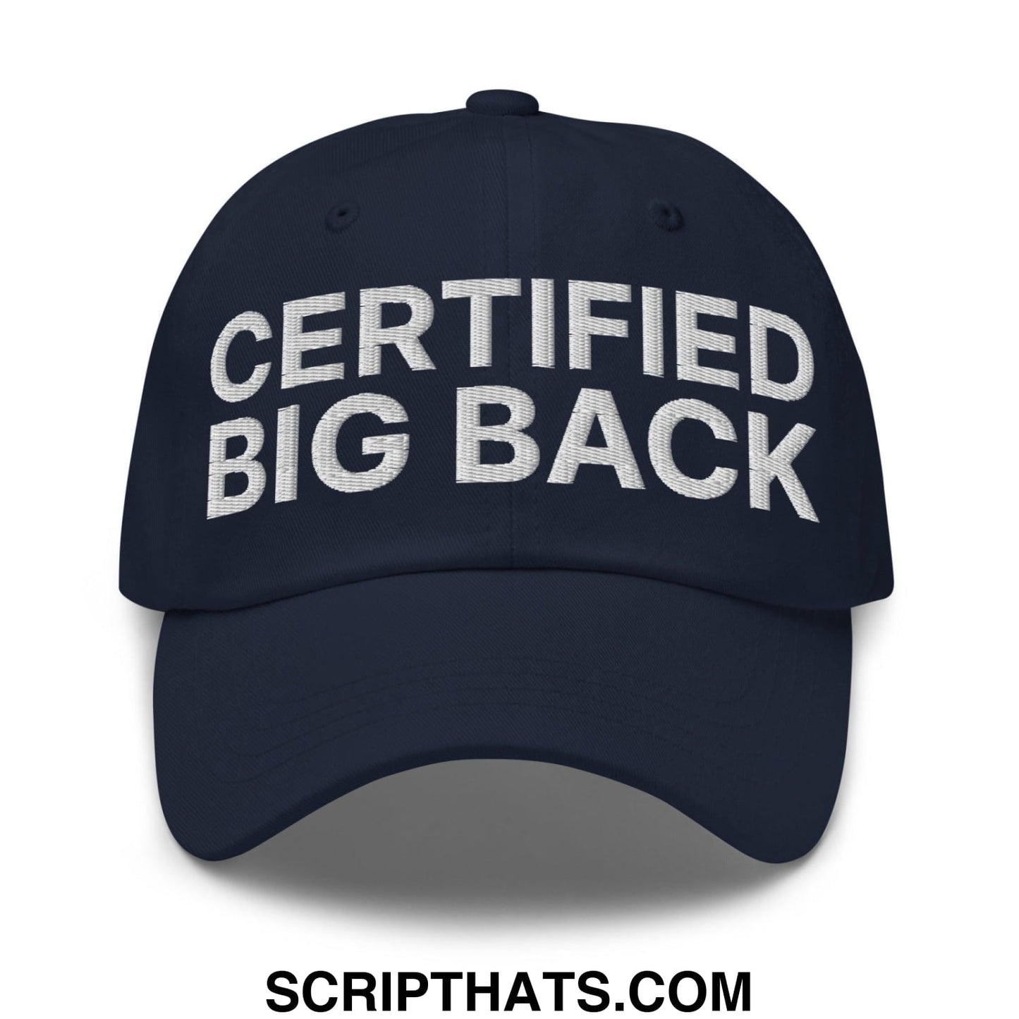 Certified Big Back Embroidered Dad Hat Navy