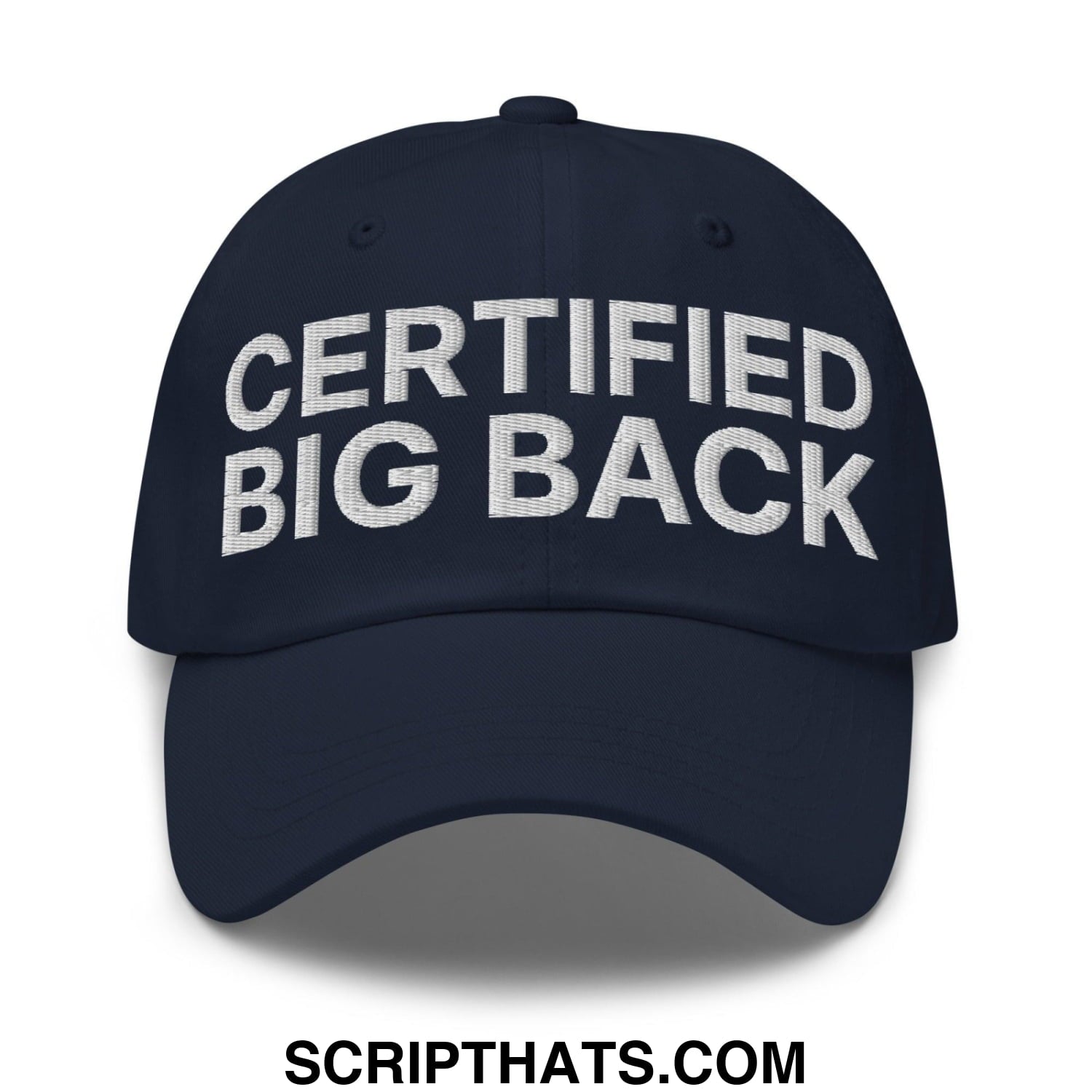 Certified Big Back Embroidered Dad Hat Navy