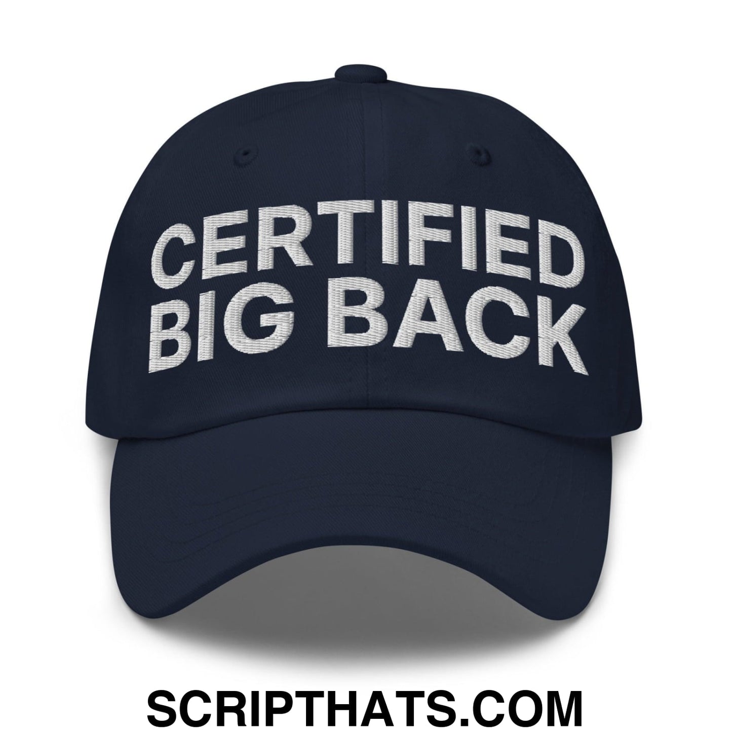Certified Big Back Embroidered Dad Hat Navy