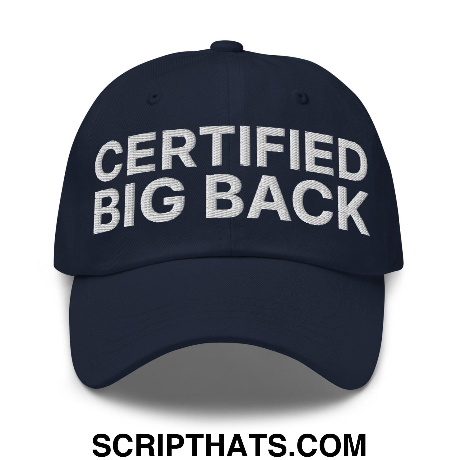 Certified Big Back Embroidered Dad Hat Navy