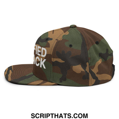 Certified Big Back Embroidered Flat Bill Brim Snapback Hat Green Camo