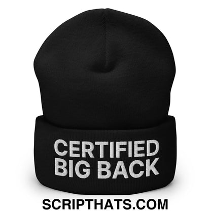 Certified Big Back Embroidered Knit Cuffed Beanie Black
