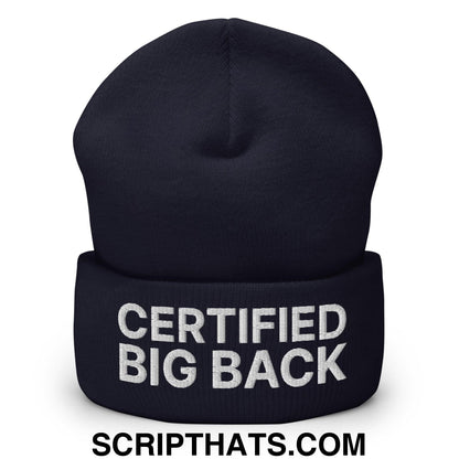 Certified Big Back Embroidered Knit Cuffed Beanie Navy
