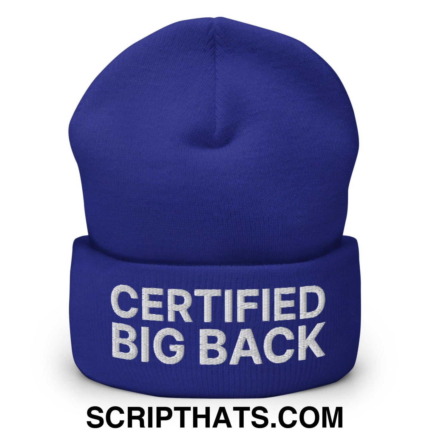 Certified Big Back Embroidered Knit Cuffed Beanie Royal