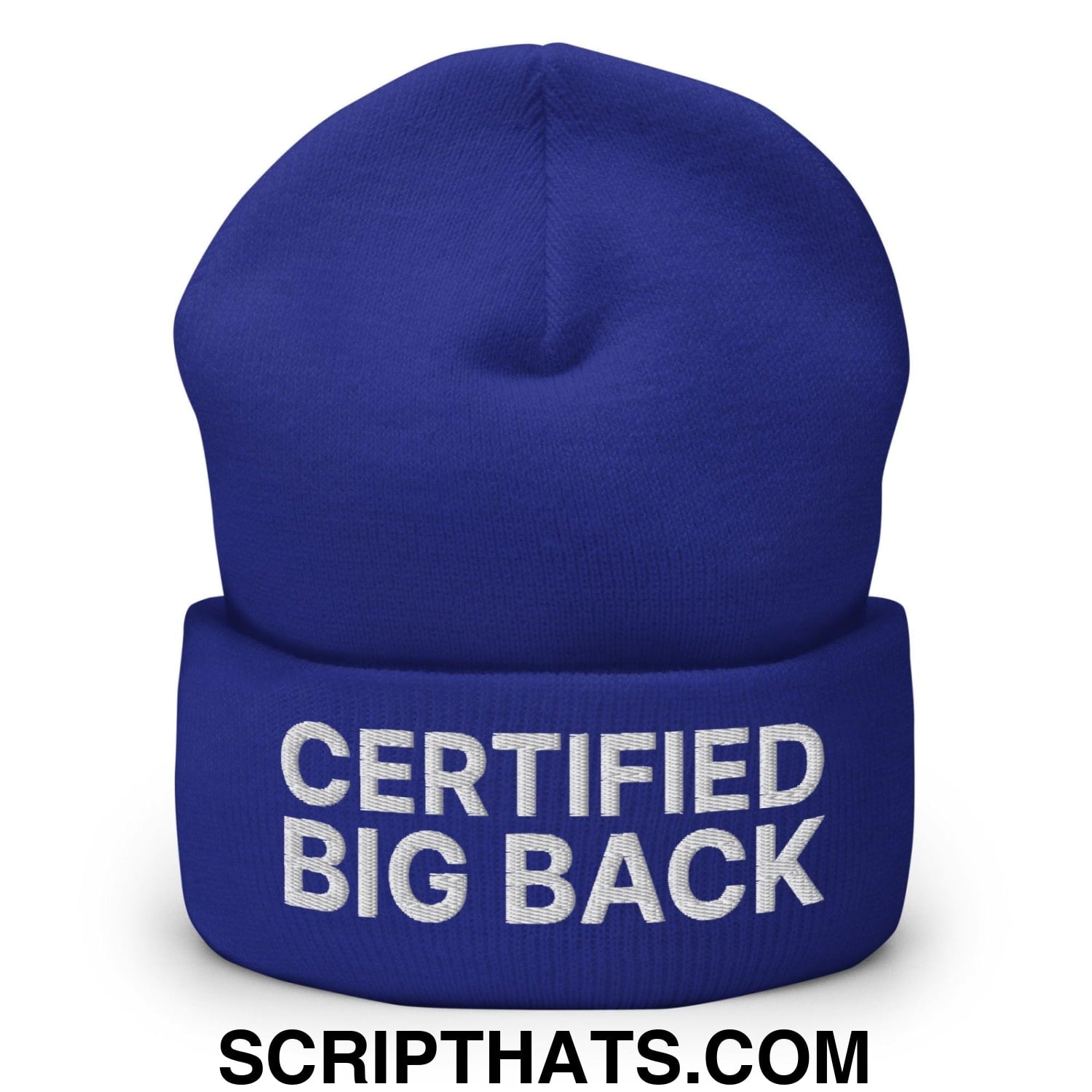 Certified Big Back Embroidered Knit Cuffed Beanie Royal