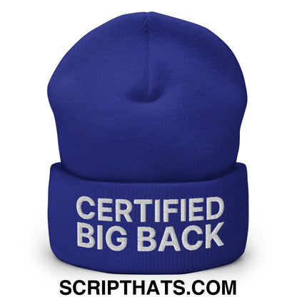 Certified Big Back Embroidered Knit Cuffed Beanie Royal