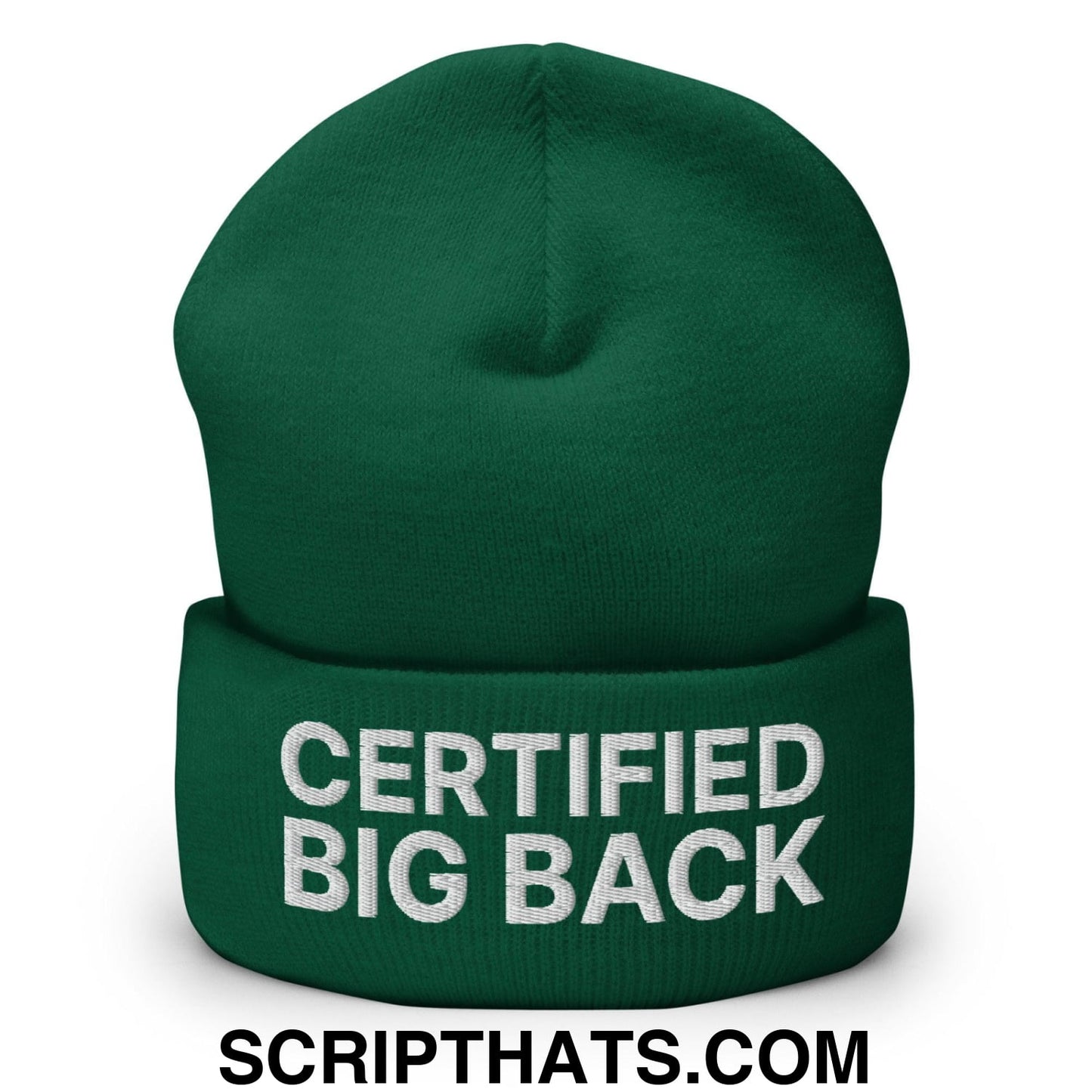 Certified Big Back Embroidered Knit Cuffed Beanie Spruce