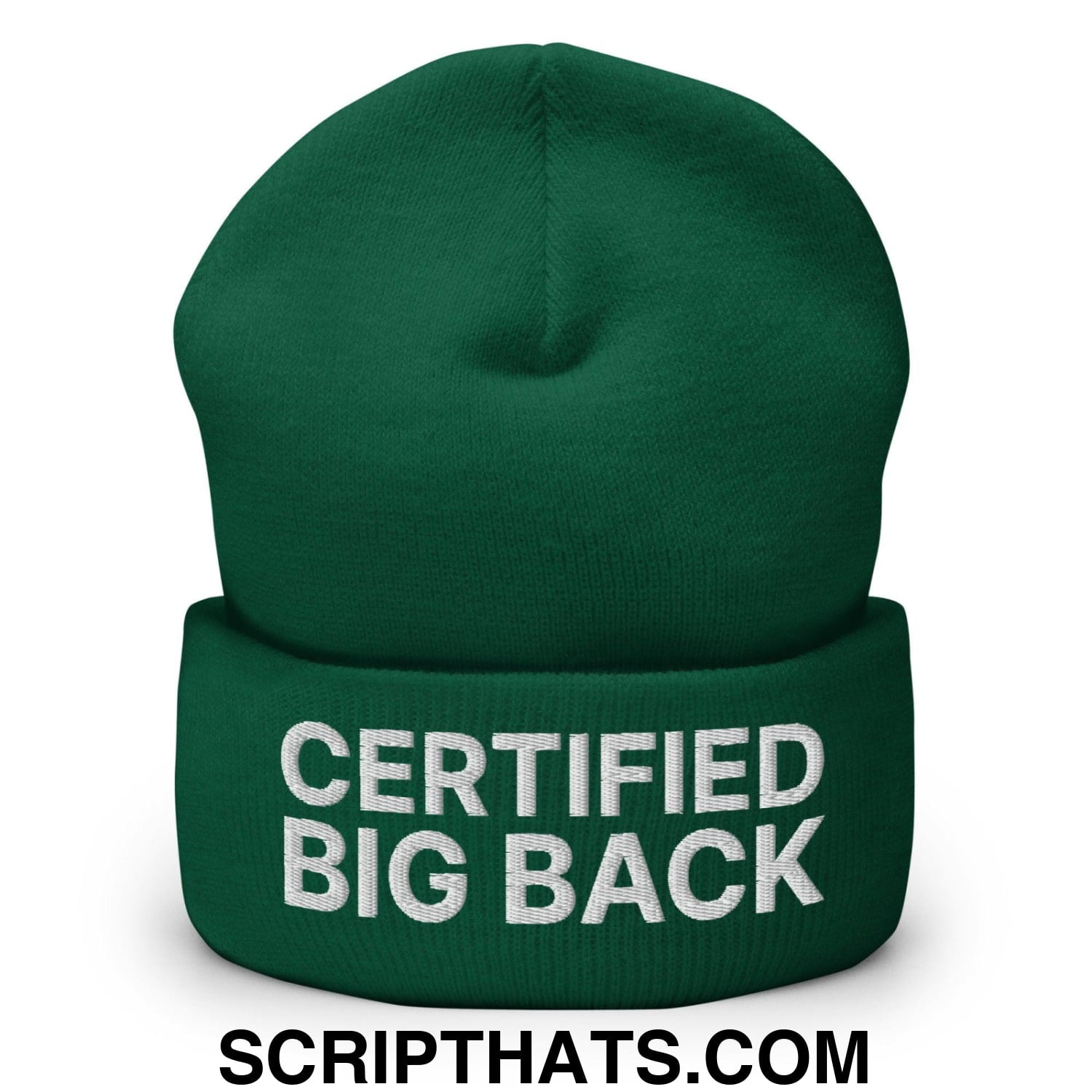 Certified Big Back Embroidered Knit Cuffed Beanie Spruce