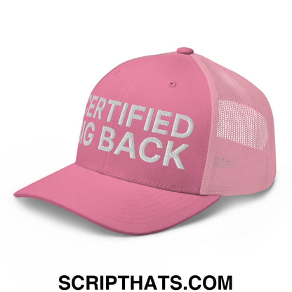 Certified Big Back Embroidered Mesh Trucker Hat Pink