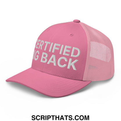 Certified Big Back Embroidered Mesh Trucker Hat Pink
