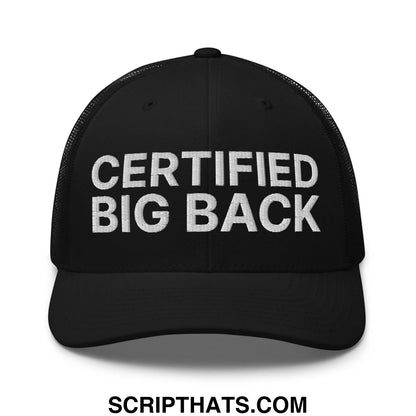 Certified Big Back Embroidered Mesh Trucker Hat Black