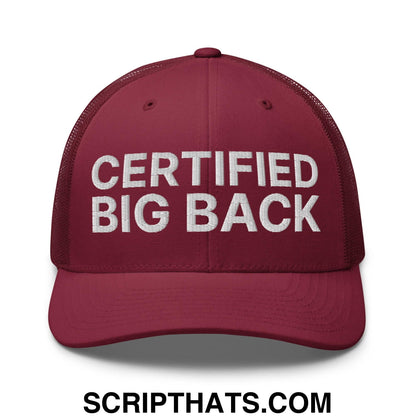 Certified Big Back Embroidered Mesh Trucker Hat Cranberry