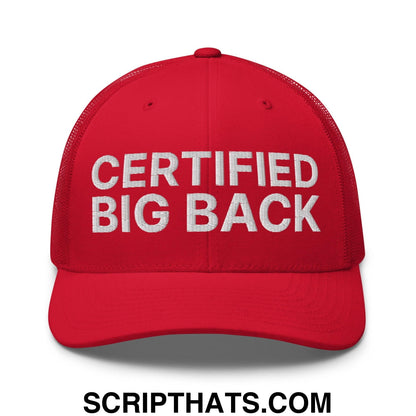 Certified Big Back Embroidered Mesh Trucker Hat Red