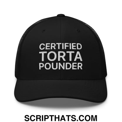 Certified Torta Pounder Embroidered Mesh Trucker Hat Black