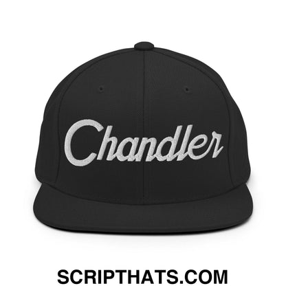 Chandler Script Snapback Hat Black