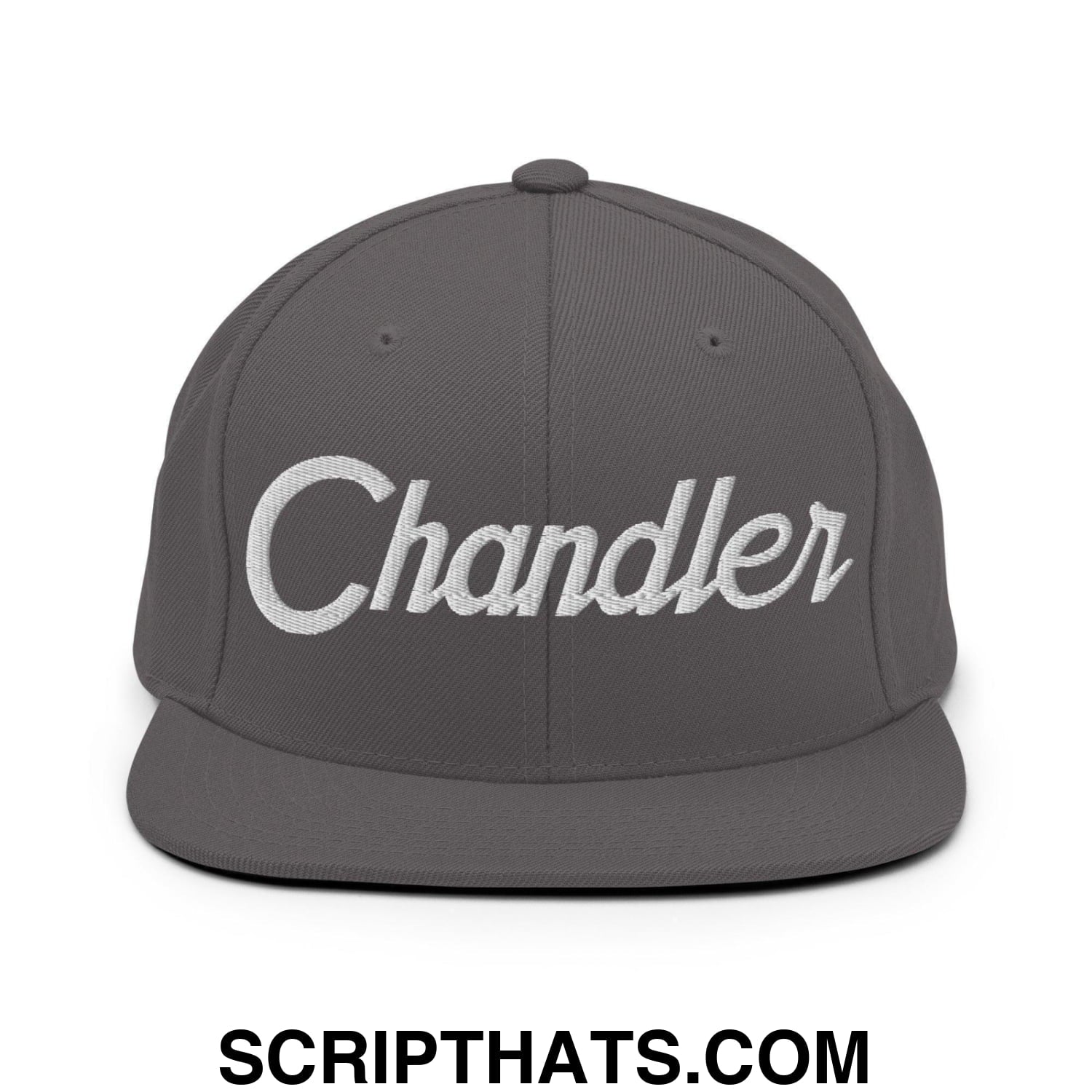 Chandler Script Snapback Hat Dark Grey