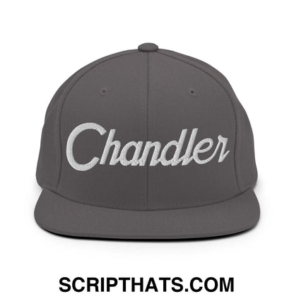 Chandler Script Snapback Hat Dark Grey