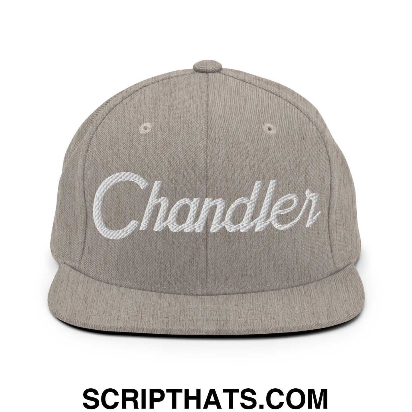 Chandler Script Snapback Hat Heather Grey