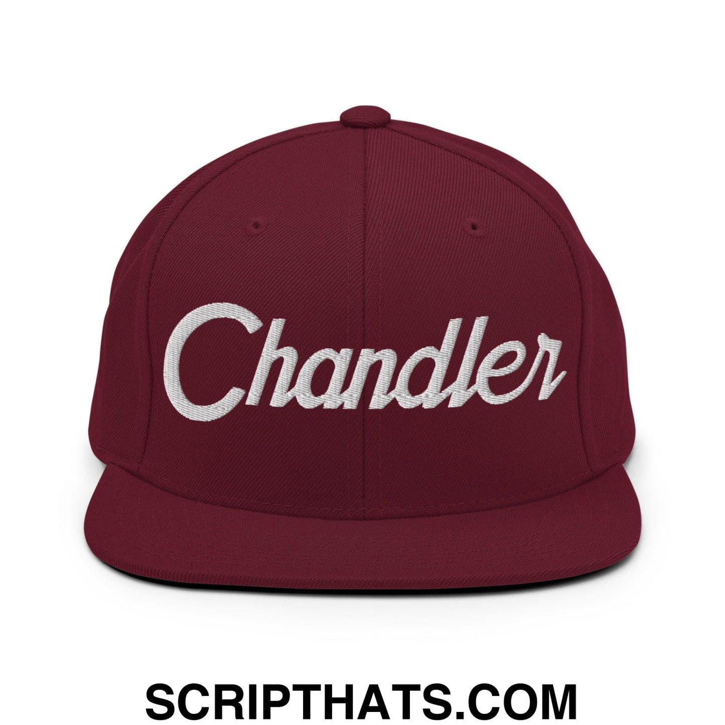 Chandler Script Snapback Hat Maroon