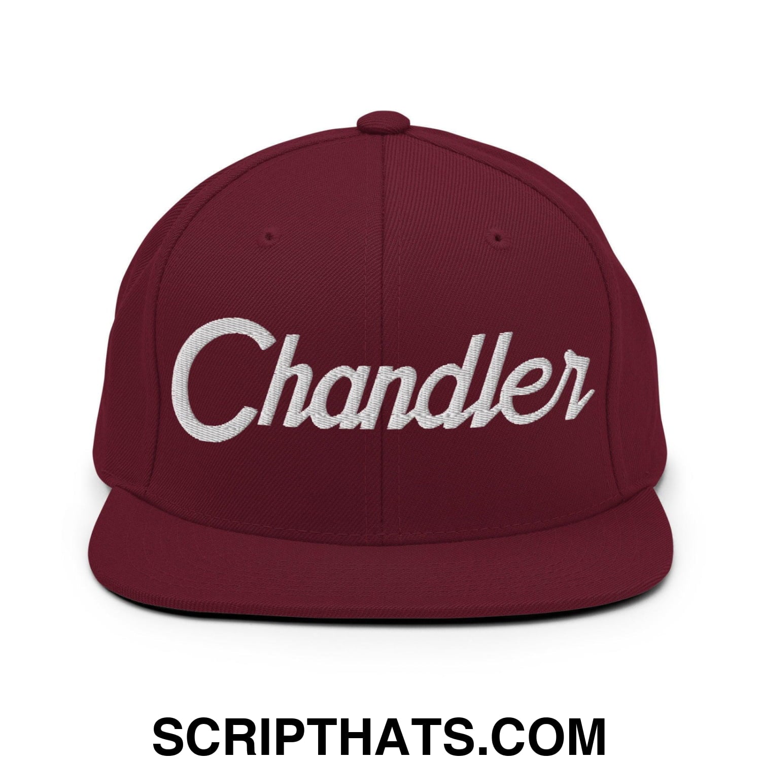 Chandler Script Snapback Hat Maroon