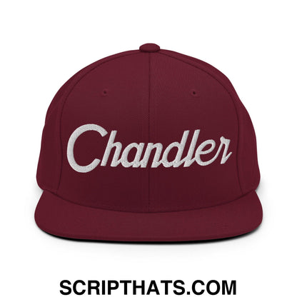 Chandler Script Snapback Hat Maroon